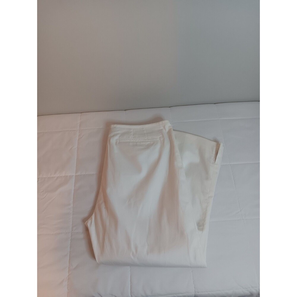 BANANA REPUBLIC Factory Vintage Cropped White Pants Pockets Cotton Chinos 12